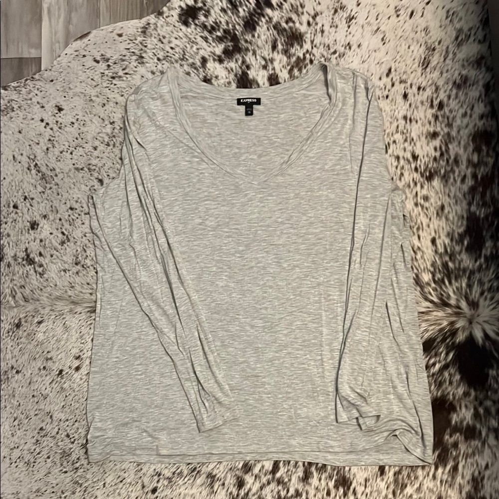 Express Women's Grey Long Sleeve Top
